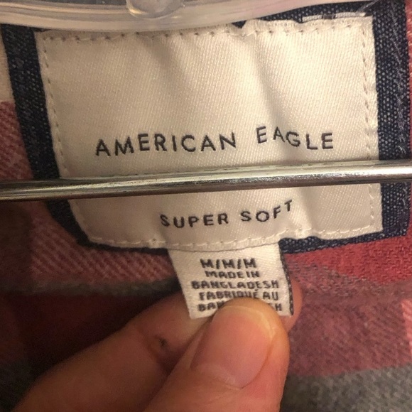 American Eagle Flannel Lumber Jack Plaid Button Up Super Soft Shirt - Picture 11 of 12